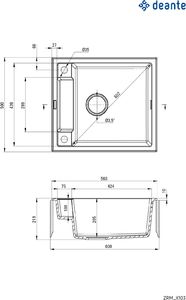 Zlewozmywak Deante MAGNETIC - granitowy magnetyczny 1-komorowy Szary (ZRM S103) 2