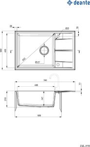 Zlewozmywak Deante Eridan granitowy 1-komorowy z ociekaczem 2