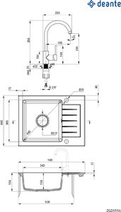 Zlewozmywak Deante Zorba Komplet zlewozmywak granitowy 1-komorowy z ociekaczem + bateria zlewozmywakowa stojąca 2