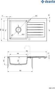 Zlewozmywak Deante ANDANTE granitowy 1-komorowy z ociekaczem Czarny (ZQZ N113) 2