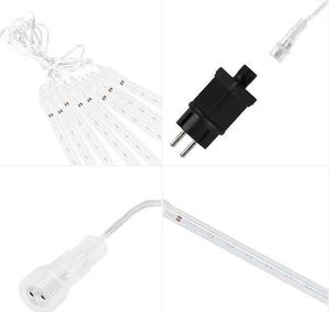 Springos Lampki choinkowe 144 Led sople 8 szt. padający śnieg meteory zewnętrzne multikolor UNIWERSALNY 12