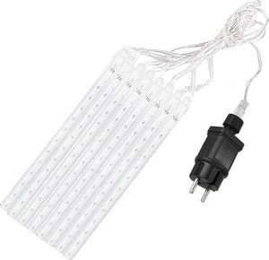 Springos Lampki choinkowe 144 Led sople 8 szt. padający śnieg meteory zewnętrzne multikolor UNIWERSALNY 4