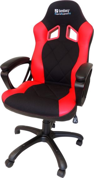 Fotel Sandberg Esports Equipment Warrior Gaming Chair Czarno-czerwony (640-80) 1