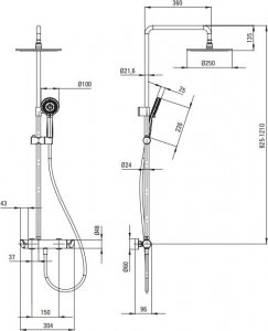 Zestaw prysznicowy Deante Arnika 3-funkcyjna złoty (NAC Z1QK) 5