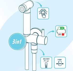 Bateria bidetowa Deante Bidetta podtynkowa czarny mat (ANW N51B) 3