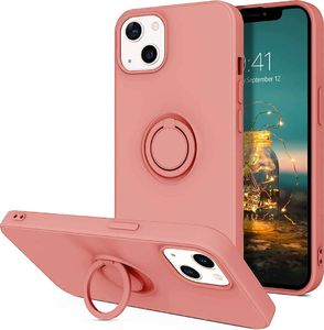 Nemo (U) Etui IPHONE 13 MINI Silikonowe Ring Pierścień Magnetyczny Silicone Ring różowe 1