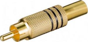 TecLine RCA Plug, gold-plated, black ID ring, for cable diameter up to 7mm - 10801S 1