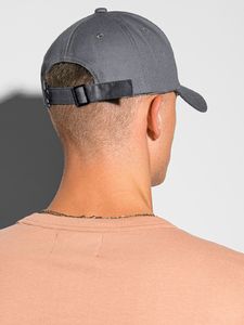Ombre Czapka męska z daszkiem H086 - szara 4