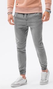 Ombre Spodnie męskie jeansowe joggery P1027 - szare XXL 1