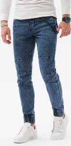 Ombre Spodnie męskie jeansowe joggery P1056 - niebieskie XL 1