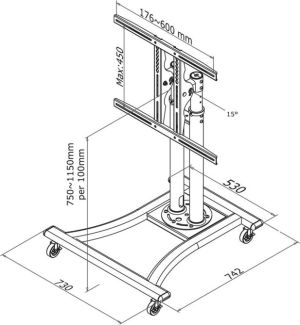 Neomounts Stojak podłogowy PLASMA-M1200 27'' - 70'' 3