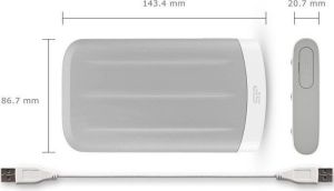 Dysk zewnętrzny HDD Silicon Power HDD Armor A65M 1 TB Szary (SP010TBPHD65MS3G) 4