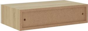 vidaXL Półka ścienna z szufladą, dąb i biel, 40 x 23,5 x 10 cm, MDF 7