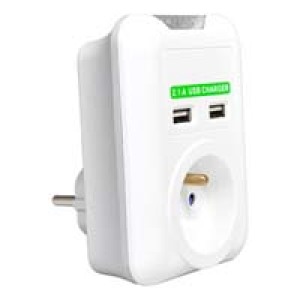 Logo Cordless 1 gniazdko, 2x USB 4