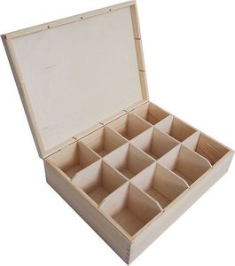 Skrzynkazdrewna Drewniane pudełko na herbatę 12 przegród 1