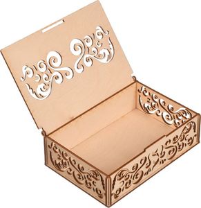 Skrzynkazdrewna Drewiane pudełko ażurowe na prezent 1