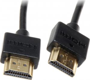 Kabel HDMI - HDMI 0.5m czarny (HDMI-0.5/SLIM) 1