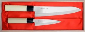 Satake SATAKE Megumi Zestaw japońskich noży: Nóż Szefa Kuchni + Nóż Uniwersalny HG8166W 1