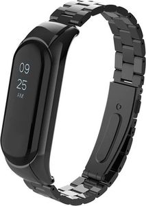 Alogy Bransoleta Alogy Stainless Steel do Xiaomi Mi Band 5 Czarna + 5x Folia Alogy 1