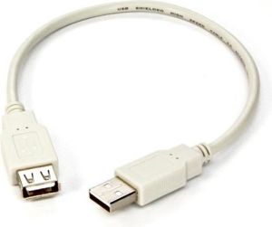 Kabel USB Logo USB-A - USB-A 0.3 m Szary 1