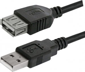 Kabel USB Logo USB-A - USB-A 1.8 m Czarny (15850) 1