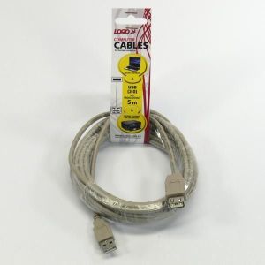 Kabel USB Logo USB-A - USB-A 5 m Biały (15852) 3