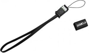 Kabel USB Logo USB-A - microUSB 0.3 m Czarny (33628) 1