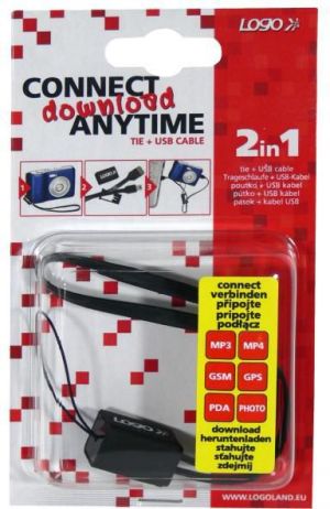 Kabel USB Logo USB-A - miniUSB 0.3 m Czarny (24904) 12