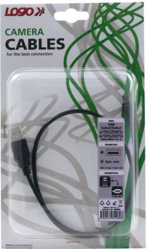 Kabel USB Logo USB-A - miniUSB 0.6 m Przezroczysty (31184) 2
