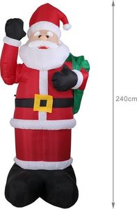 Dekoracja świąteczna WideShop MIKOŁAJ POMPOWANY RUCHOMY ŚWIECĄCY OZDOBA 240cm 3