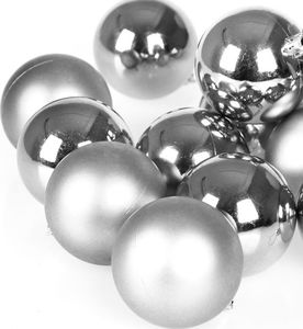 WideShop BOMBKI CHOINKOWE 6cm 54 SZT BOMBKA ZESTAW SREBRNE 3