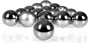 WideShop BOMBKI CHOINKOWE 6cm 54 SZT BOMBKA ZESTAW SREBRNE 4