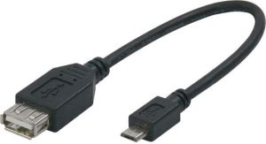 Adapter USB USB kabel (2.0), microUSB (M) - USB A F, 0.2m, OTG, czarny () - KVU4101N01 1