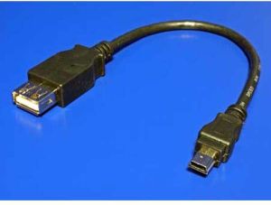 Adapter USB USB kabel (2.0), miniUSB (M) - USB A F, 0.2m, czarny () - KVUF002501 1