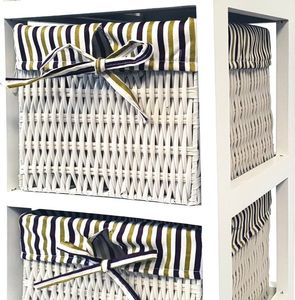 WideShop SZAFKA KOMODA 3 KOSZE ŁAZIENKA PRZEDPOKÓJ BIAŁA 2