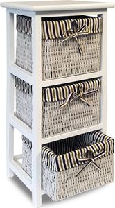 WideShop SZAFKA KOMODA 3 KOSZE ŁAZIENKA PRZEDPOKÓJ BIAŁA 3