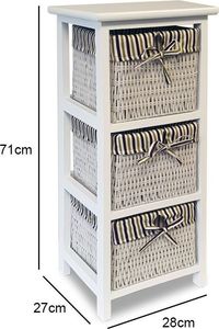 WideShop SZAFKA KOMODA 3 KOSZE ŁAZIENKA PRZEDPOKÓJ BIAŁA 4