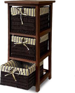 WideShop SZAFKA KOMODA 3 KOSZE ŁAZIENKA PRZEDPOKÓJ BRĄZOWA 3