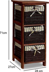 WideShop SZAFKA KOMODA 3 KOSZE ŁAZIENKA PRZEDPOKÓJ BRĄZOWA 5