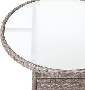 WideShop STÓŁ OKRĄGŁY POLIRATTAN OGRODOWY KREMOWY 60 CM 3
