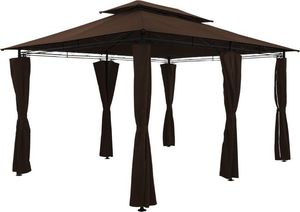 Garden Furniture NAMIOT PAWILON ALTANKA OGRODOWY 3x4 BRĄZOWY ŚCIANY 1