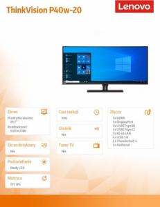 Monitor Lenovo ThinkVision P40w-20 (62C1GAT6EU) 10