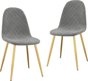 vidaXL Krzesła stołowe, 2 szt., jasnoszare, obite aksamitem 2