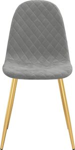 vidaXL Krzesła stołowe, 2 szt., jasnoszare, obite aksamitem 5