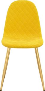 vidaXL Krzesła stołowe, 2 szt., musztardowe, obite aksamitem 5