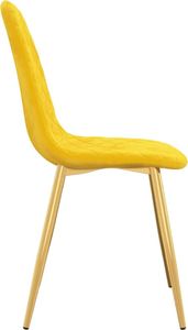 vidaXL Krzesła stołowe, 2 szt., musztardowe, obite aksamitem 6