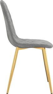 vidaXL Krzesła stołowe, 4 szt., jasnoszare, obite aksamitem 6