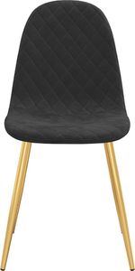 vidaXL Krzesła stołowe, 4 szt., czarne, obite aksamitem 5