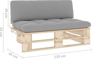 vidaXL Ogrodowa sofa środkowa z palet, impregnowane drewno sosnowe 6