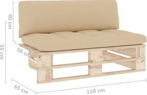 vidaXL Ogrodowa sofa środkowa z palet, impregnowane drewno sosnowe 6